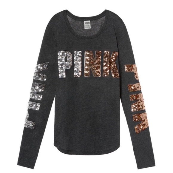 Victoria’s Secret PINK Bling Football Tee Size Small - Picture 1 of 10